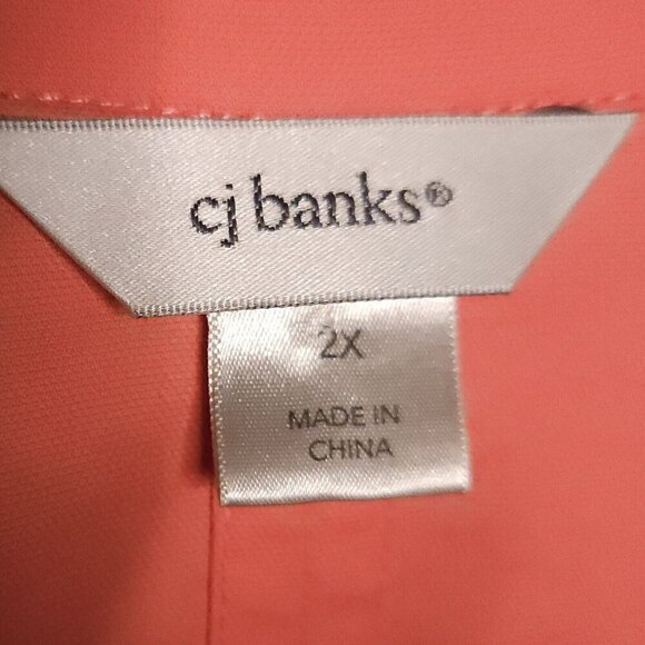 CJ Banks Womens Plus Salmon Pink Full Zip Jacket 2X - Picture 5 of 7